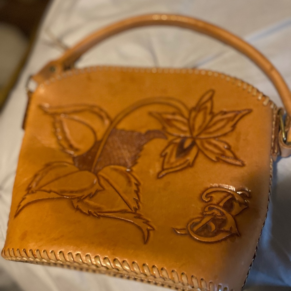 tooled leather purse